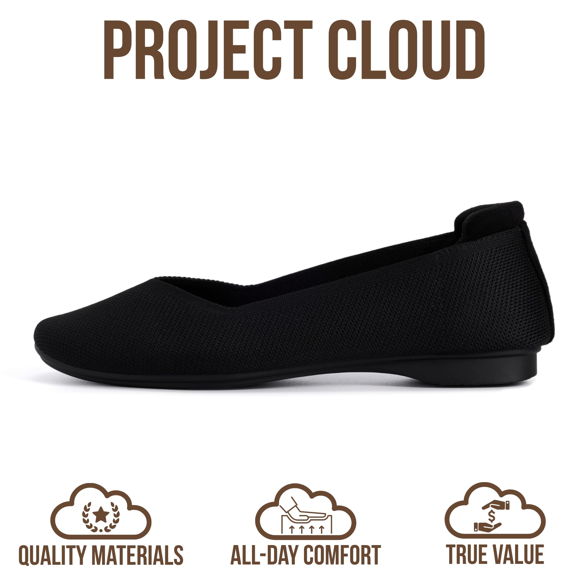 Project Cloud Womens Flats - Memory Foam Insole Ballet Flats for Women Footwear - Non Slip and Lightweight Comfortable Shoes for Women 2026 (Prospect) — view 3