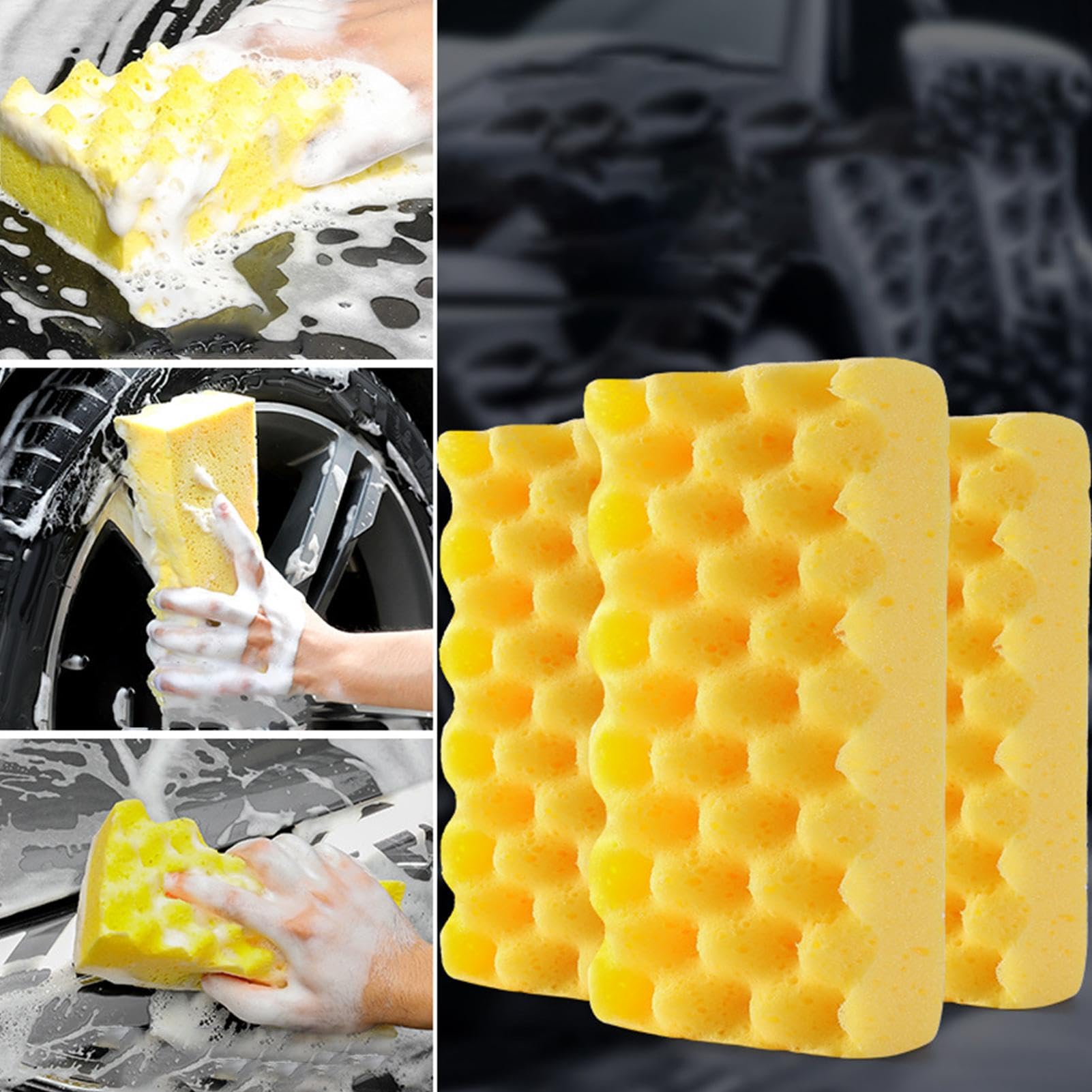 Car Wash Sponge Big Sponges Jumbo Large Car Sponge (pk Of 3),s For ...