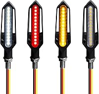 Vista 8 de QUASCO 4 unidades de luces direccionales LED universales para motocicleta, intermitentes mini ámbar delanteras y traseras para moto, scooter, quad