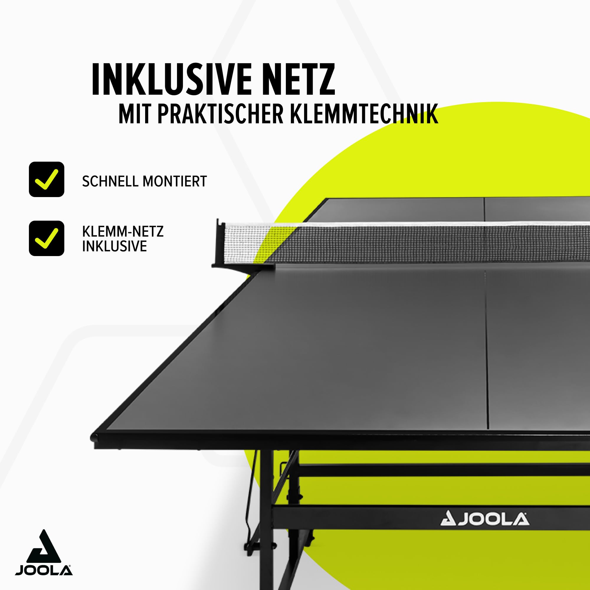 JOOLA Tischtennisplatte Inside 13 Tischtennistisch Indoor klappbares Untergestell – Schneller Aufbau-inklusive Netz, blau, 274 x 152,5 x 76 cm
