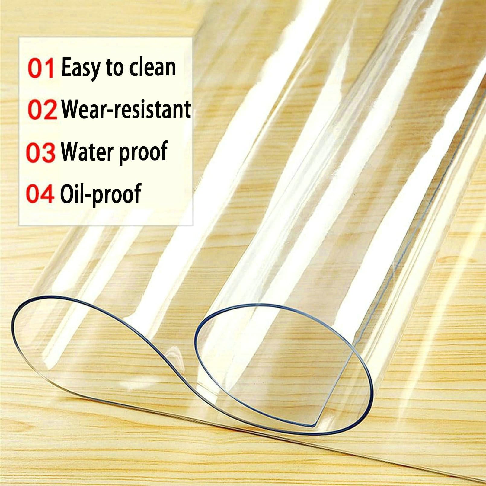 Tapis de protection de sol multifonction en PVC transparent pour sols durs - Imperméable - Pour bureau/maison - Protection du bois/du carrelage - 1,5 mm d'épaisseur - 130 x 270 cm