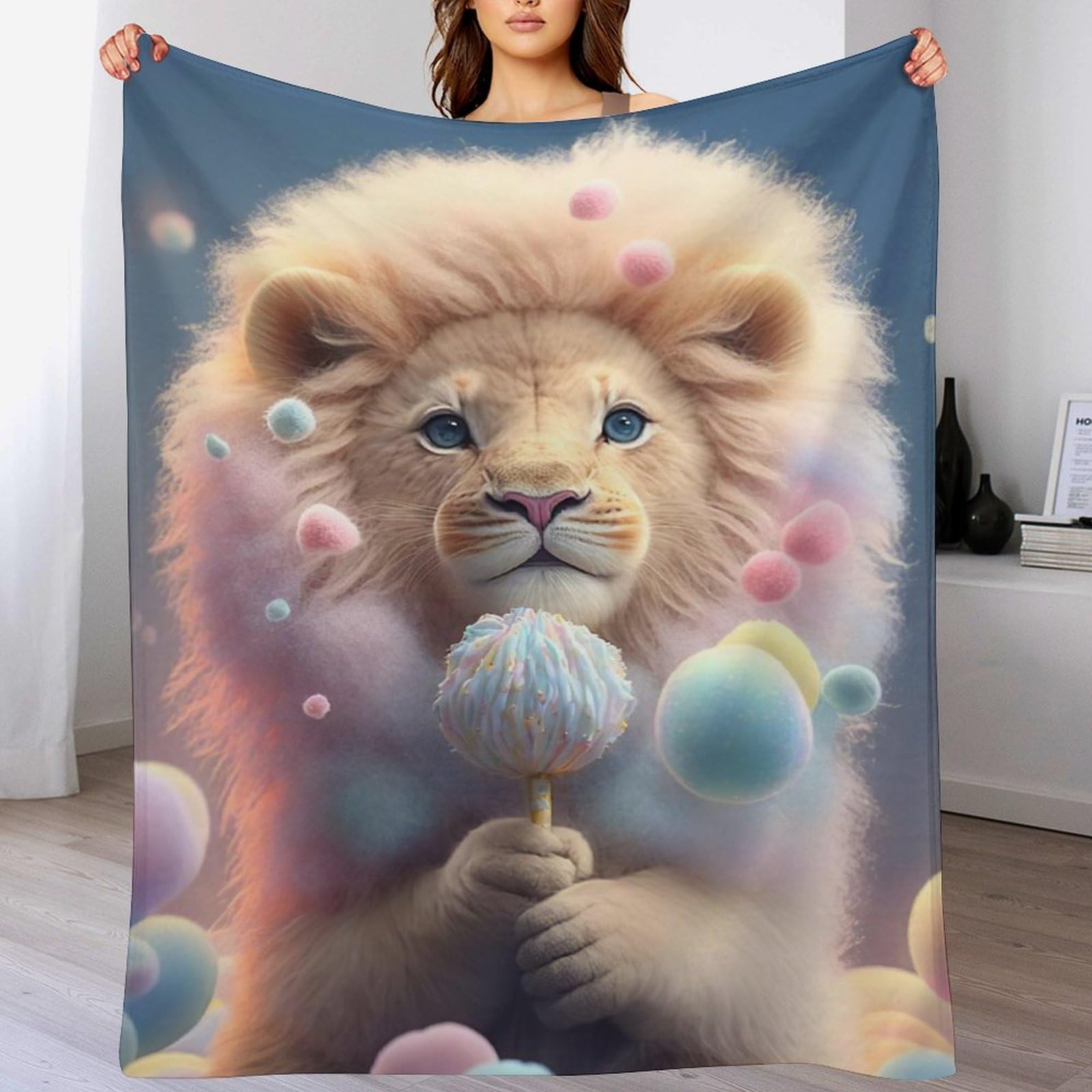 Manta de león de franela gruesa y suave para sofá - Edición invierno 130x180 cm