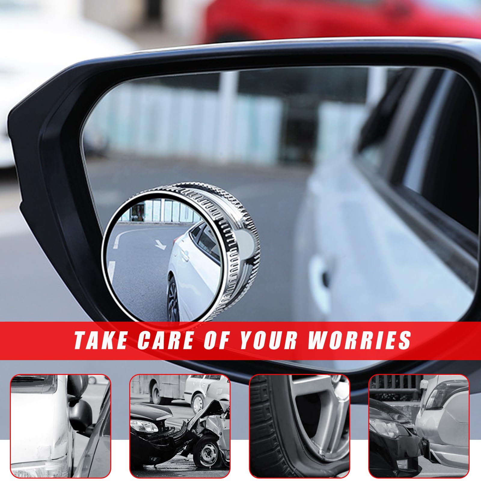 Vehicle Safety Mirrors 2 Pack Blind Spot Mirrors - Round HD Glass Convex 360° Adjustable Side Mirrors For Cars Round HD Glass Convex Blind Spot Mirrors For Cars - Foto 8