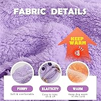 Vista 3 de Suéter de forro polar con capucha para perro, suéteres cálidos de terciopelo mullido, ropa de invierno para perros pequeños, hembra, niño, abrigos