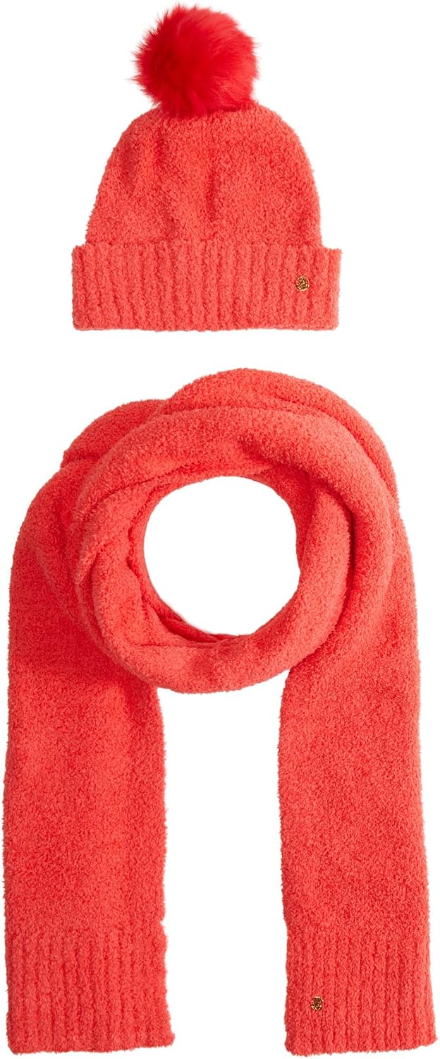 Lilly Pulitzer Frosti Scarf and Hat Set Ruby Red One Size