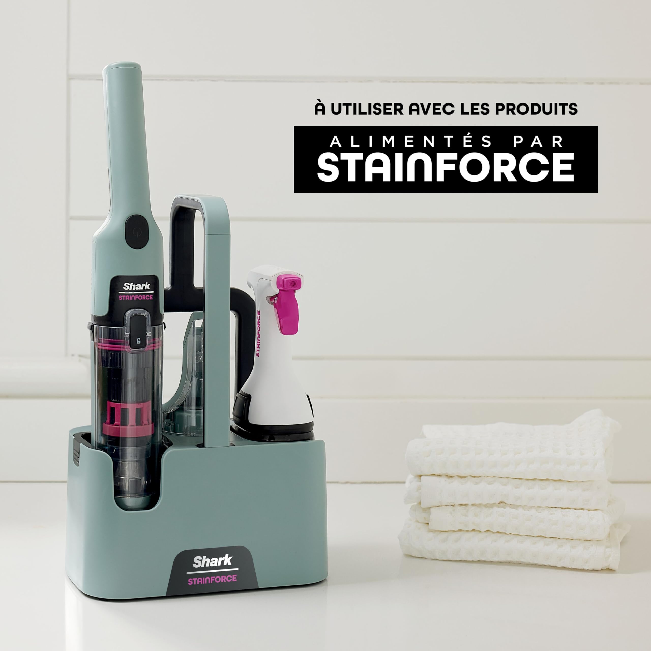 Shark StainForce – Recharge détachante de solution à double formule, lot de 2, pour lutter contre les taches tenaces et éliminer instantanément les odeurs, 2 x 500 ml, XSKBDHXCM500EU