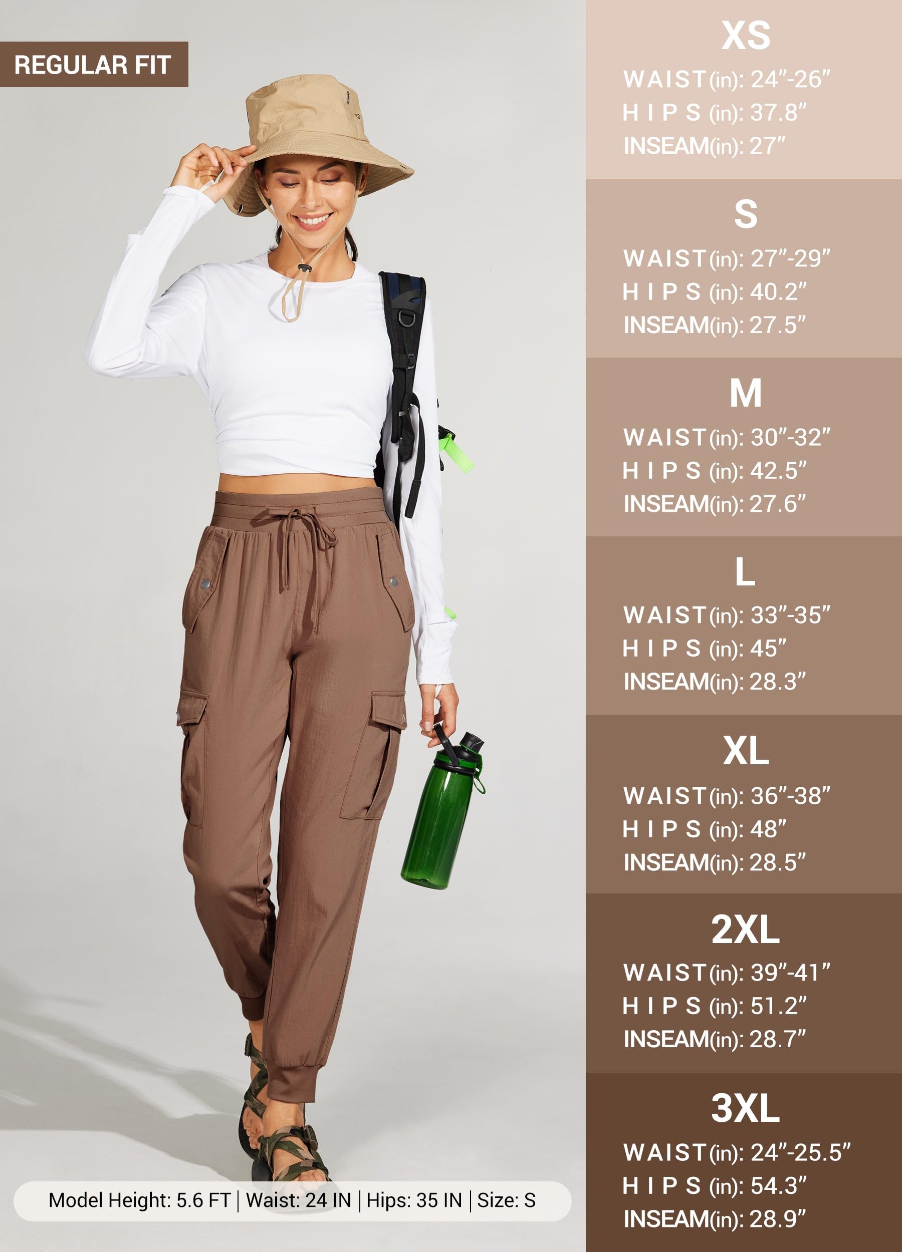 WILLIT Pantalon de jogging cargo pour femme - Pantalon de jogging léger à séchage rapide - Pantalon cargo - Pantalon d'extérieur - Pantalon de jogging athlétique - Pantalon décontracté - Imperméable