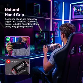 NexiGo Hall Effect Gripcon for Switch 2, 4K HDMI Output for TV Mode, Ergonomic Handheld Controller with Hall Sensing Joysticks & Triggers, RGB Lights, Mapping, 6-Axis Gyro, Turbo, Black
