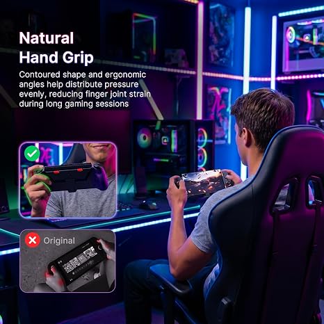 NexiGo Hall Effect Gripcon for Switch 2, 4K HDMI Output for TV Mode, Ergonomic Handheld Controller with Hall Sensing Joysticks & Triggers, RGB Lights, Mapping, 6-Axis Gyro, Turbo, Black