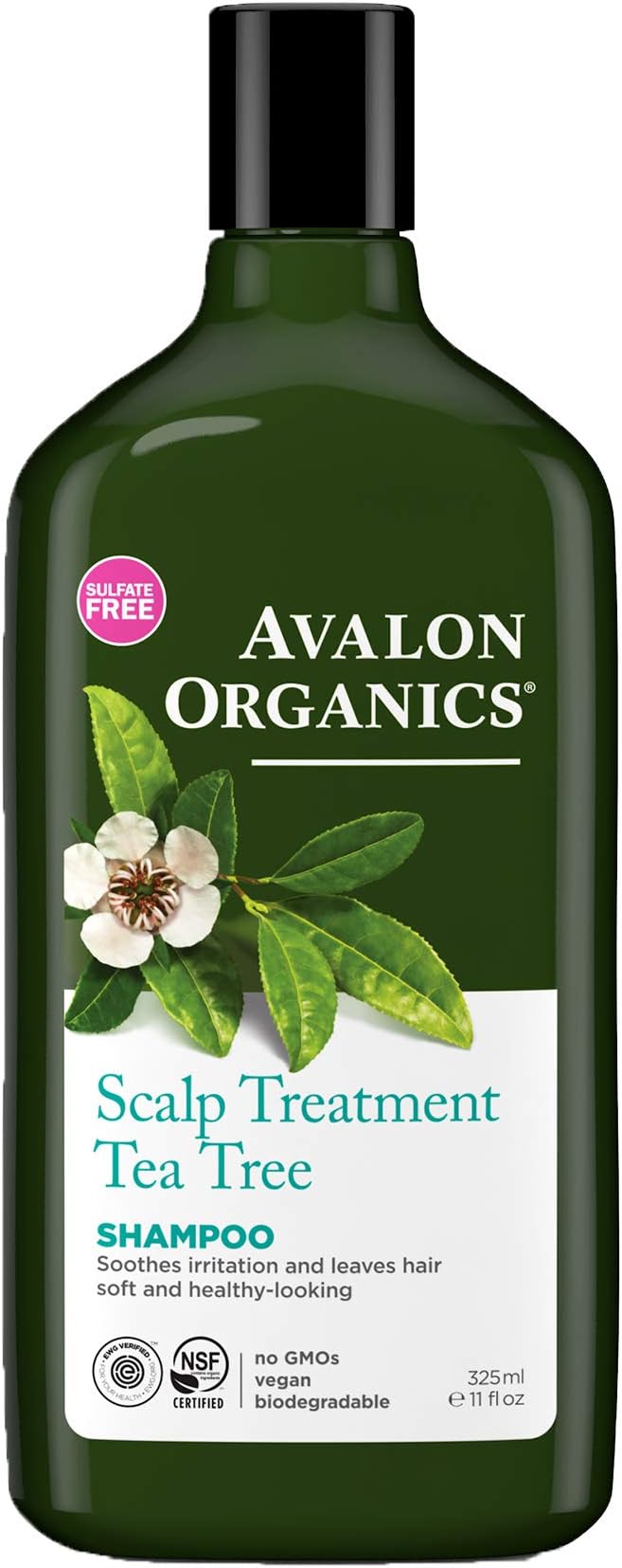 Avalon Organics Scalp Treatment Tea Tree Shampoo, 11 oz. (Pack of 2)