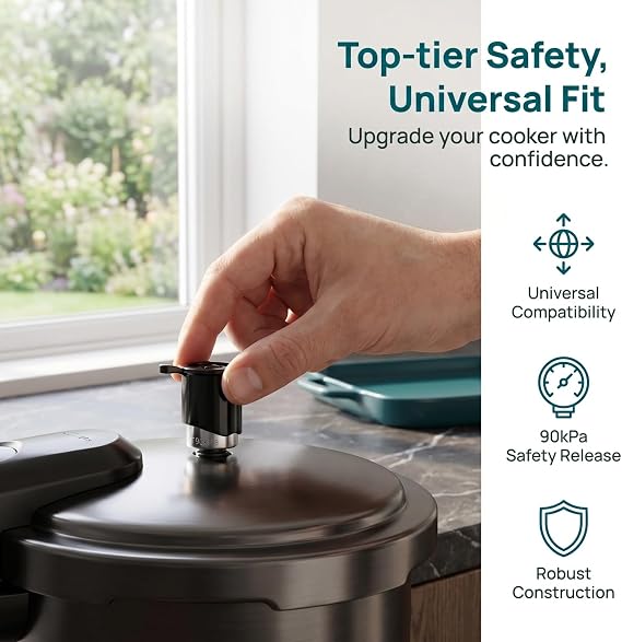 Universal Electric Pressure Cooker Valve Rice Cooker Steam Release Valve Replacement Pressure Relief Safety High Temperature Resistant Kitchen Accessory for Easy Installation