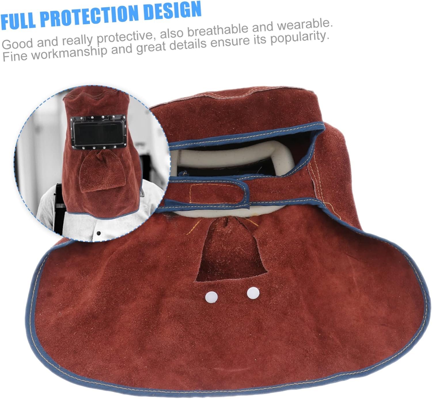 Balacoo 3pcs Leather Welder Face Cover Cowhide Insulation Mask for Welding Protective Hat for Working Professionals Lightweight Design for Comfort and Safety