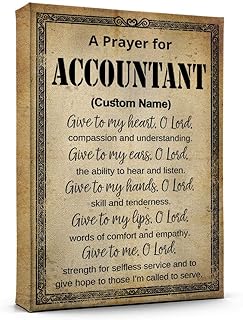 HudoGlobe Boutique Customize Name Accountant's Prayer Poster, Accountant Prayer Gifts for Women Men, Wall Art Painting Ready to Hang for Home Office Decor 29AZ8
