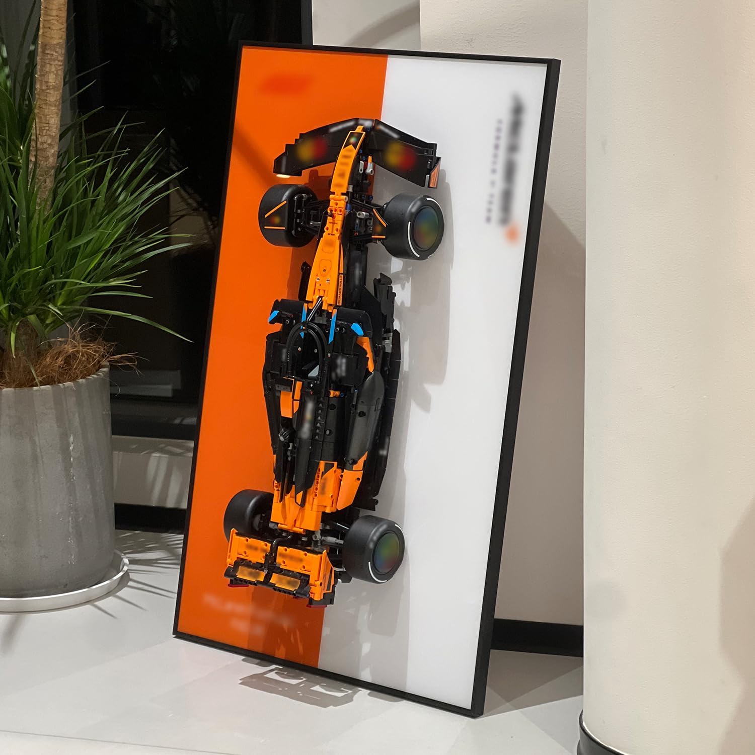 iLuane Display Wallboard for LEGO Technic McLaren MCL39 42228 Race Car Model Kit, Adult Collectibles Wall Mount, Room or Office Decor for Men & Women, Two-Tone (No Car Included)