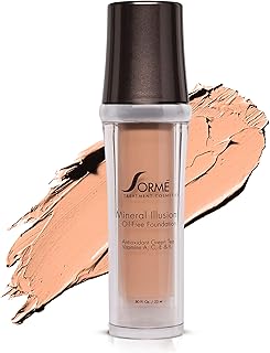 SORMÉ Mineral Illusion Fragrance & Oil Free Liquid Foundation with Non-Chemical Sunscreen, Mineral Formula, Hydrating with Shea Butter, Antioxidants Vitamins A, C, E, Medium Coverage for Smooth - 25ml