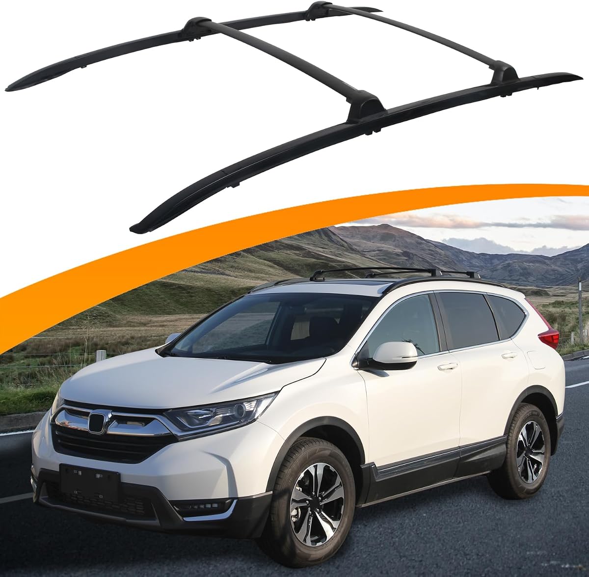 Rieles de techo y barras transversales para Honda CR-V 2017-2022, 4 piezas | Barras transversales para portaequipajes en el techo, portaequipajes para bicicletas, kayaks, esquís, canoas, tablas de surf, cofres de techo, equipo de campamento