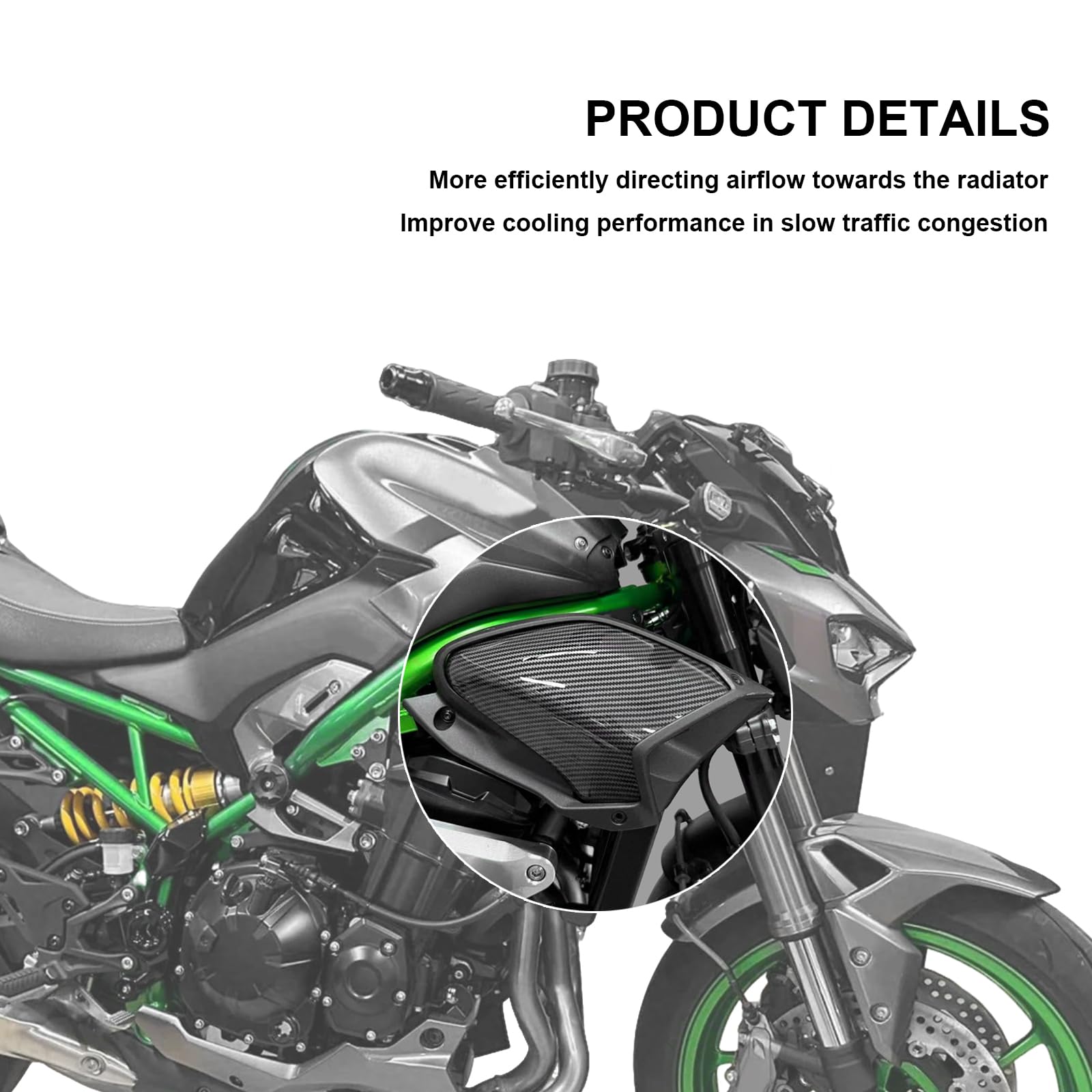 Cache-radiateur de moto pour Z900 Z900SE 2025-26 (impression par transfert à l'eau)