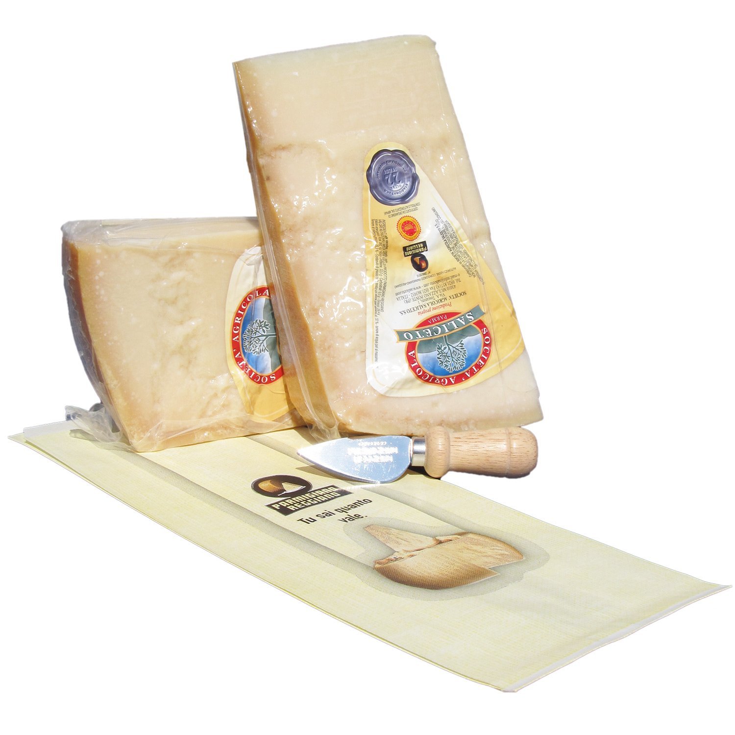 Parmigiano Reggiano DOP vom Hügel, erster Qualität, 24 Monate, kg 1 Messer für Käse einem Frischhaltebeutel