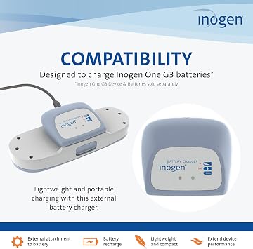 Inogen One G3 External Battery Charger - Lightweight and Portable Charging for The Inogen One G3-0.12 lb. - 3.13 in. W x 2.75 in. L x 1 in. H