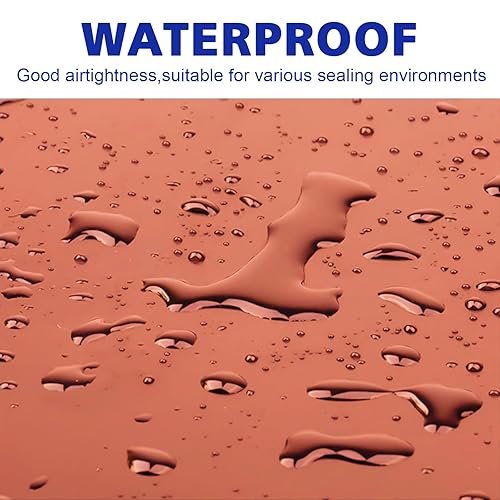 Miniatura 4 de Lámina de goma de silicona, resistente al calor, uso industrial, acabado suave, 12 x 12 pulgadas, 1/25 pulgadas de grosor para juntas, sellos, Rojo