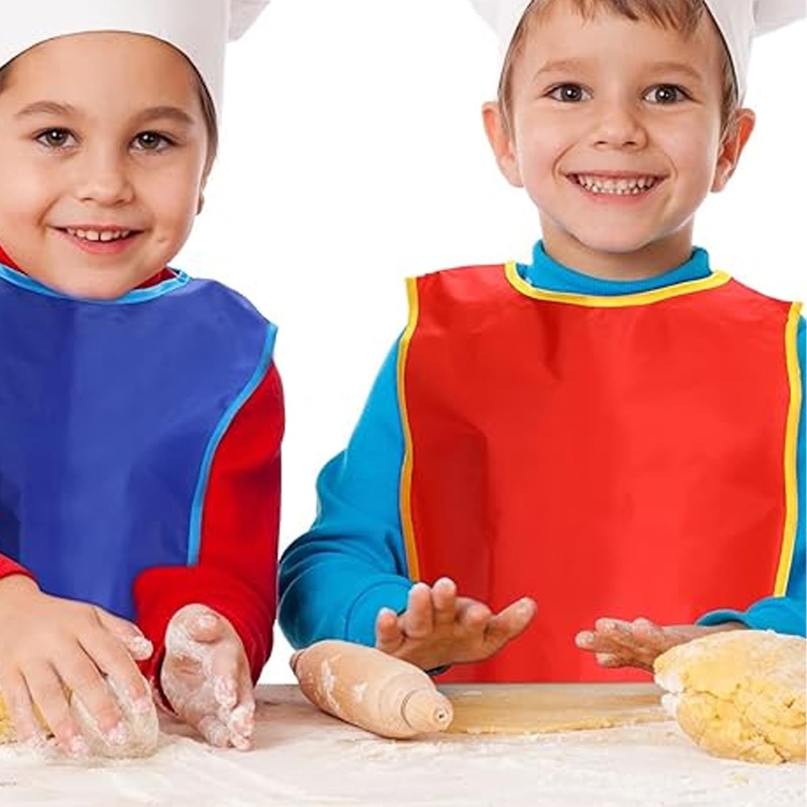 Irfora Grembiuli da Pittura Impermeabili per Bambini con Tasche, 12 Grembiuli da Pittura Senza Maniche per attività di, Bambini, Adatti a Casa e in Classe, Nylon, 17,32x22,44 Pollici