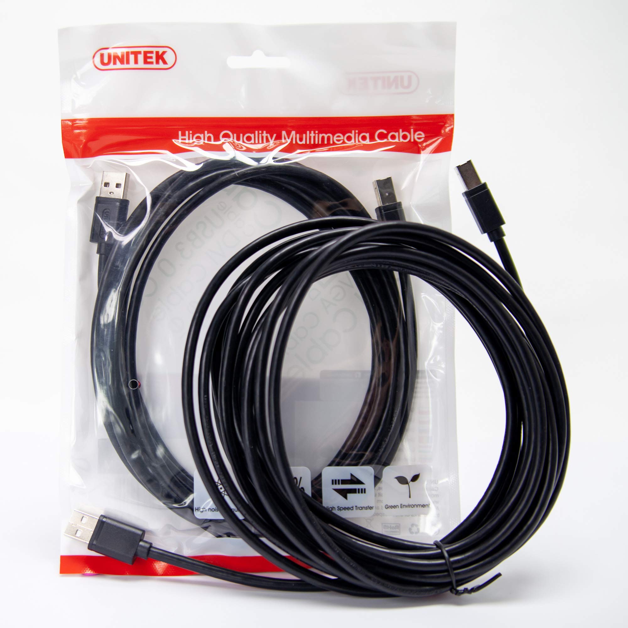 UNITEK Kablo USB A - USB B (erkek-erkek) I 2 metre, standart USb 2.0, PVC, 28AWG,%100 bakır, siyah I yazıcı/yazıcı kablosu için veri kablosu PC, Notebook ile uyumlu