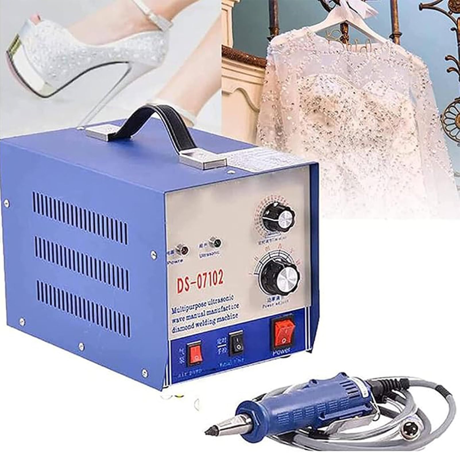 HTDRE Pearl Bead Setting Machine 80pcs/min Hot Melt Rhinestone Laminating No Glue Crystal Glitter Embossing Machine for Crafts and Jewelry