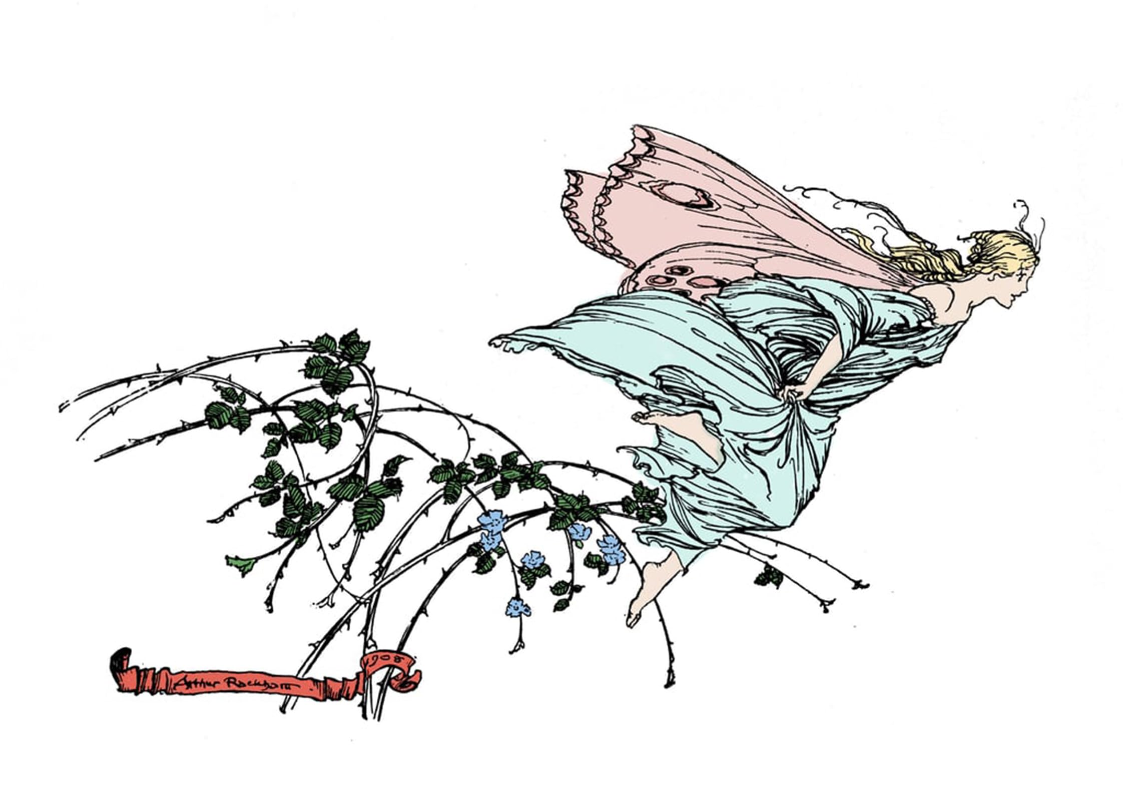 SERENDIPITP Aesthetic Poster Photo Wall Print Retro Picture the Dream of a Summer Night by Arthur Rackham Modern Wall Artwork for Home Decor 60x90cm