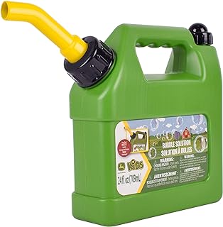 John Deere Bubble Can 24oz Bubble Bottle with Pouring Spout, Outdoor Summer Fun, Bubble Refill