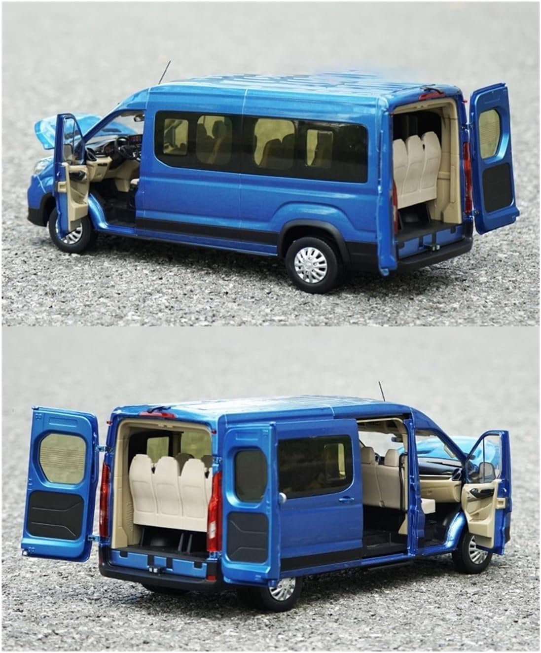 Top view of the MAXUS V90 model with all doors open