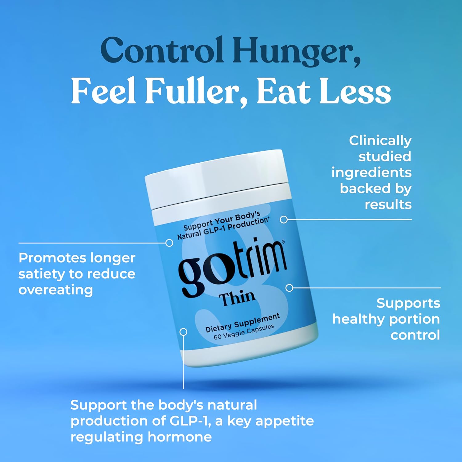 TLS GoTrim Thin Satiety and metabolic Support Capsules with Eriomin Lemon Extract, TriBiome triacetin, Saffron and Mulberry, Vegan, Gluten Free, 30 Servings