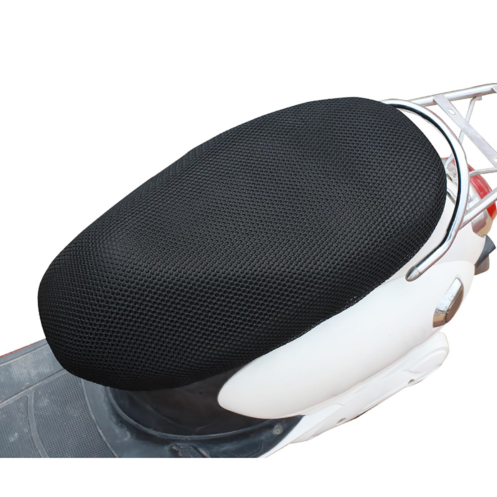 Mswborml Dustproof Moped Scooter Seat Cover 3D Mesh Motorcycle Seat Cushion Pad, Breathable Electric Bicycle Moped Seat Protector, Sunscreen Heat Insulation Non-Slip Net Scooter Accessories,S1