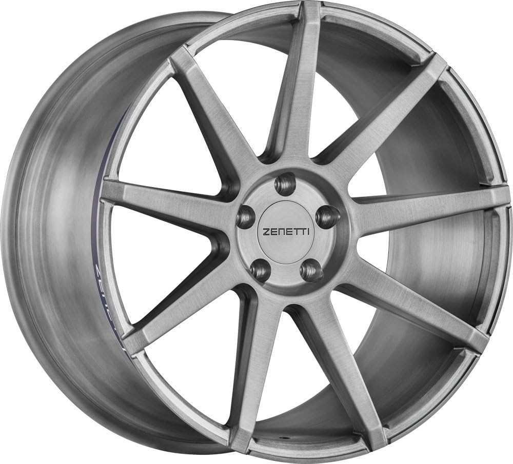 20" Inch Staggered Zenetti Esquire Titanium Brushed Wheels Rims Only | LIGHTWEIGHT | ALUMINUM | FORGED | 2 PIECE CONSTRUCTION