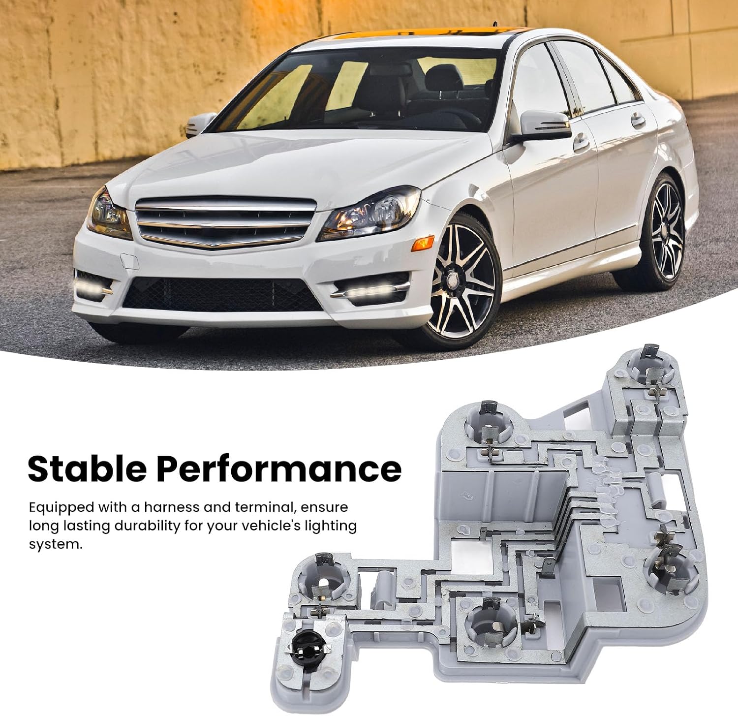 aqxreight Tail Light Bulb Socket Holder Replacement for C250 C300 C350 C63 with Harness and Terminal for Secure Fit and Easy Installation