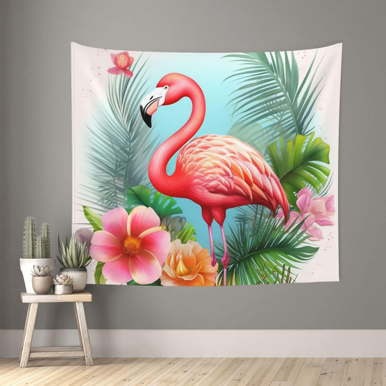 FodPand Tropical Flamingo Tapestry for Bedroom Aesthetic, Wall Hanging Tapestries Art Decor Backdrop Wall Tapestry for Dorm Living Room Funny Poster Party Banner Background 51" X 60"