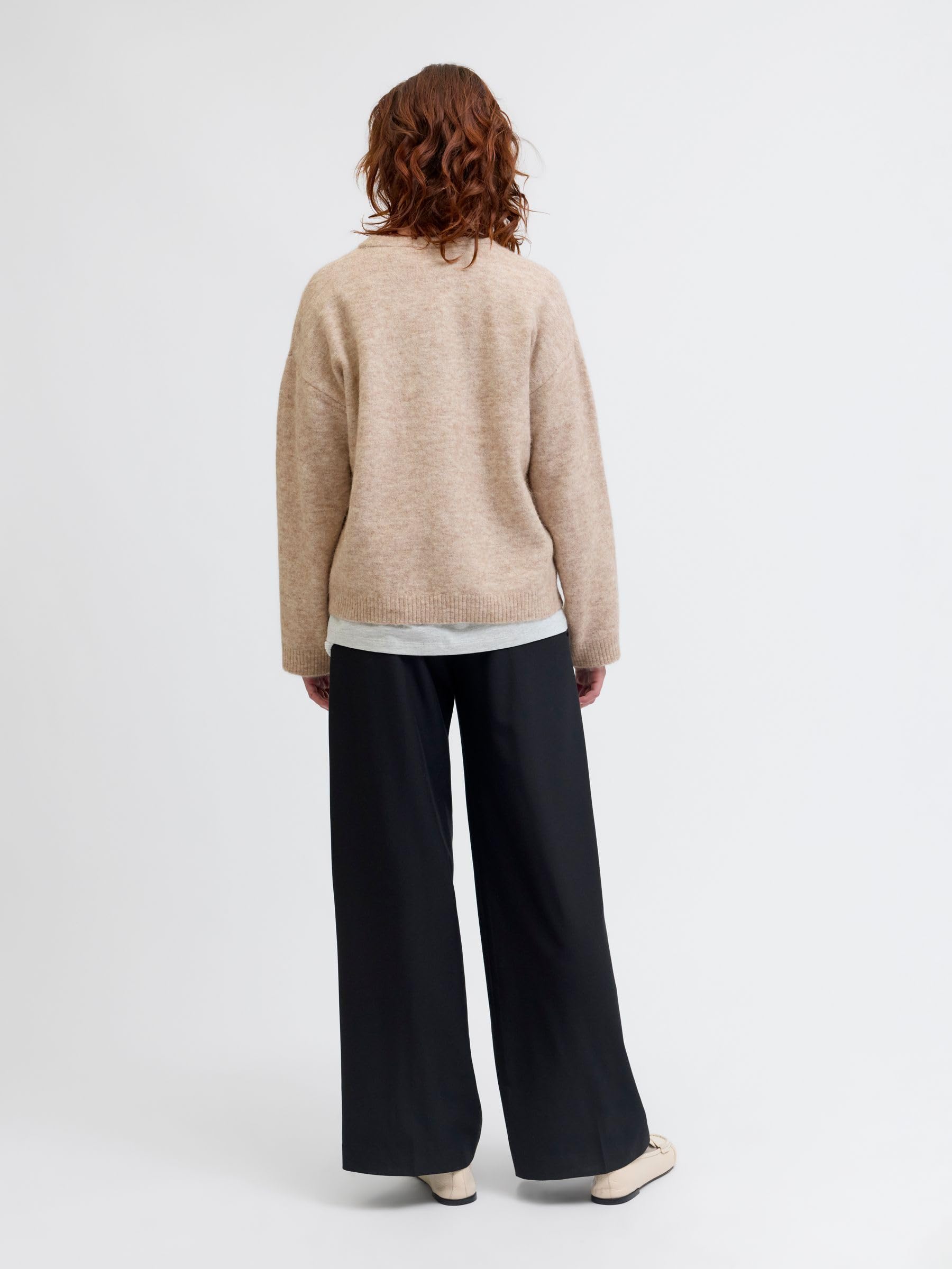 Jxmatilda Wool Blend Crew Neck Knit, Fog, XL