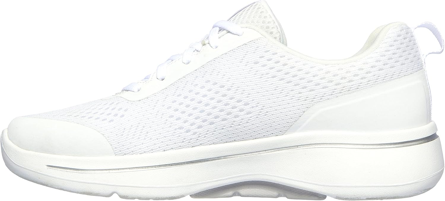 Skechers Women's Go Walk Arch Fit-Motion Breeze Sneaker 9.5 White/Silver