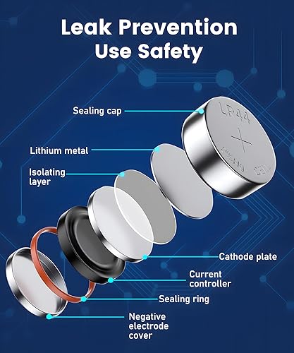 Miniatura 3 de YKM LR44 Batteries AG13 L1154f A76 357303 L1154 SR44 L1154c LR44h 1.5V Batteries for Watch Digital Caliper Thermometer Button Battery 40 Pack