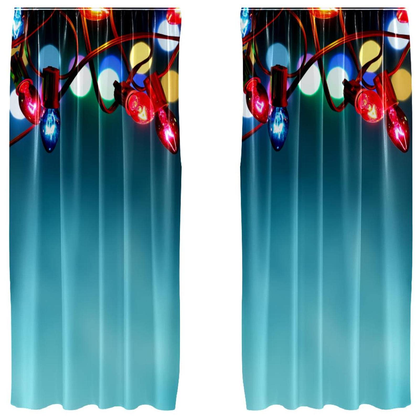 Cortinas decorativas de Navidad traslúcidas de 55x84 pulgadas para ganar luminosidad en el hogar