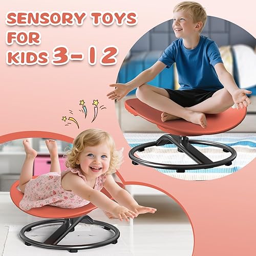 Miniatura 7 de Silla giratoria para niños autistas, silla giratoria sensorial para niños autistas con mango de seguridad y diseño antideslizante, sillas giratorias