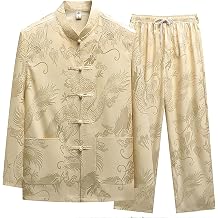 Mens Traditional Chinese Tang Suit Hanfu Kung Fu Uniform Tai Chi Martial Arts Training Outfit