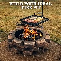 Vista 4 de Ash & Ember - Revestimiento de acero para hoguera de 33" de diámetro exterior x 27" interior - Revestimiento de 4 paneles de acero de 1.5mm