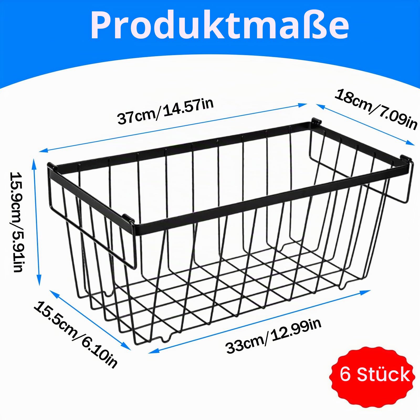 Gefrierschrank Organizer 6er Set, Stapelbar Gefrierkörbe mit Griffen