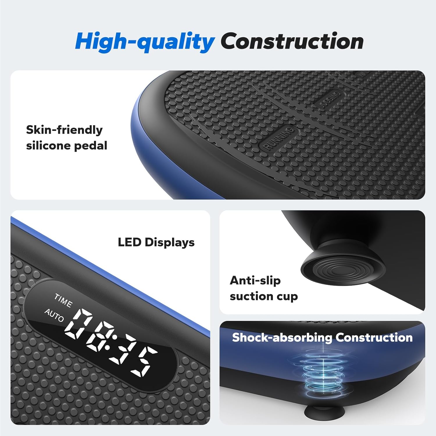 MERACH Vibration Plate Exercise Machine, Vibration Plate 440 Lbs Capacity, Bluetooth and Silicone Pedal, Stimulate Deep Fat, Vibration Plate for Lymphatic Drainage, Vibrating for Weight Loss