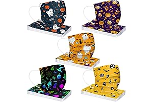 50 Halloween Disposable Face Masks for Fun Party