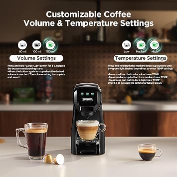 Warriors1 5 in 1 Pod Coffee Machines for Nespresso Original, Dolce Gusto, Lavazza A Modo Mio, Espresso Point Capsule and Ground Coffee, 20Bar, 0.8L, Automatic Small Coffee Machine for Home and Office