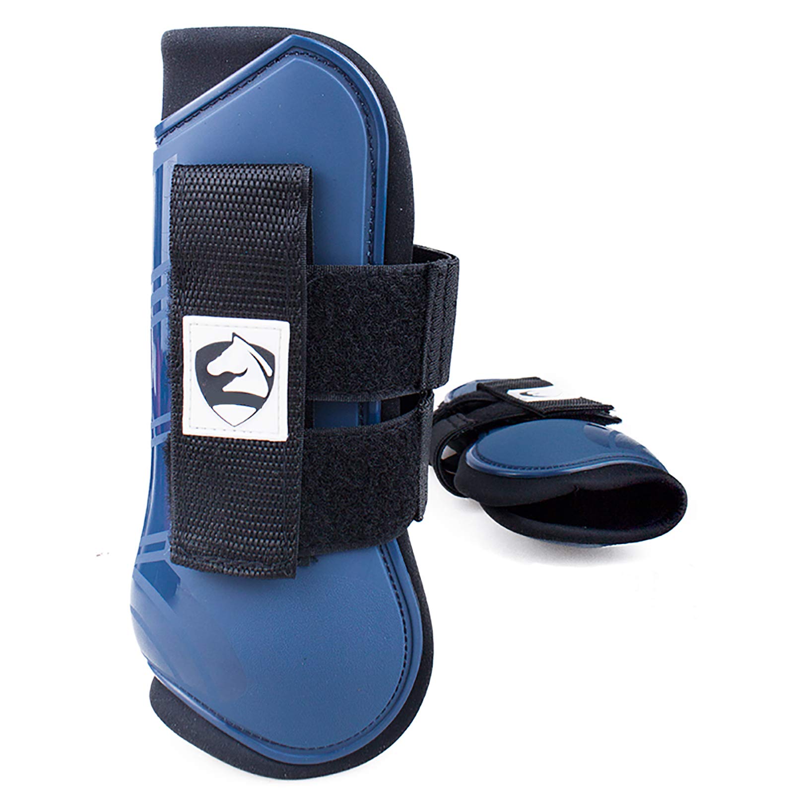 Protectores de tendones Botas de Caballo Juego de 4,Botas de protección para Saltos de Caballos Profesionales Abrigo de Apoyo para Caballos Botas Ajustables,Azul,L