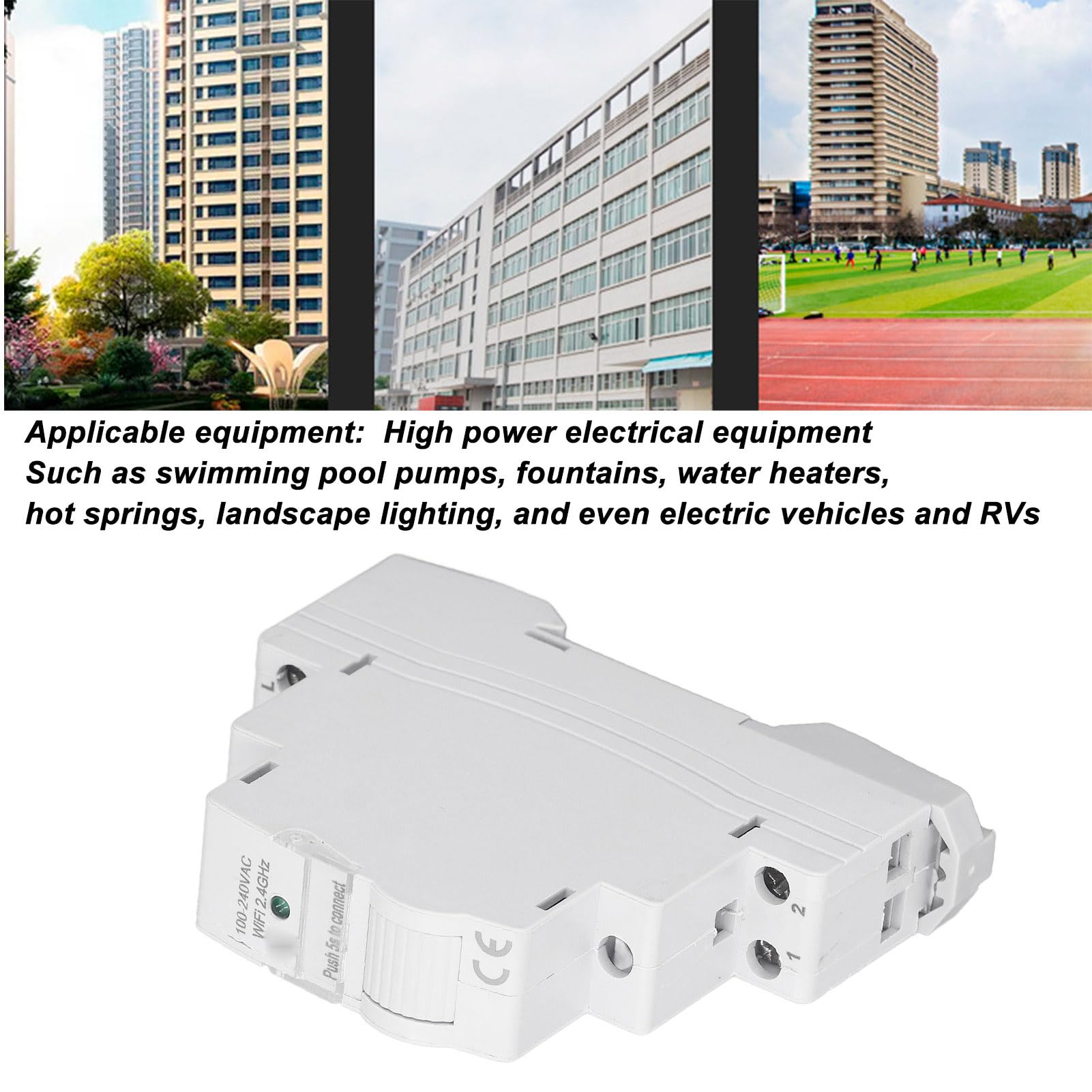 Generic Medidor de Energía Inteligente Wifi Diseño Compacto Monitoreo de Energía en Tiempo Real para Equipos de Alta Potencia Bombas de Piscina Calentadores de Agua Material de PC