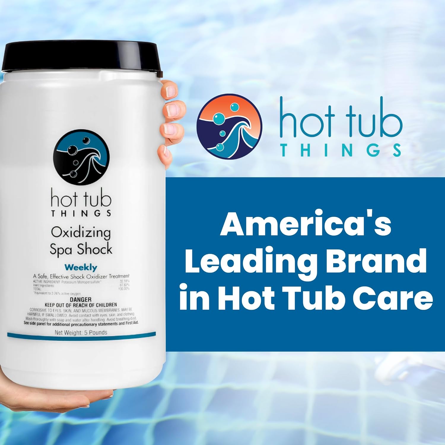 Oxidizing Spa Shock, Clears Cloudy Water, Eliminates Odors, Improves Freshness, Prevents Organic Residue Buildup, Water Treatment for Swimming Pools, Home Spas, & Hot Tubs, 5 lbs