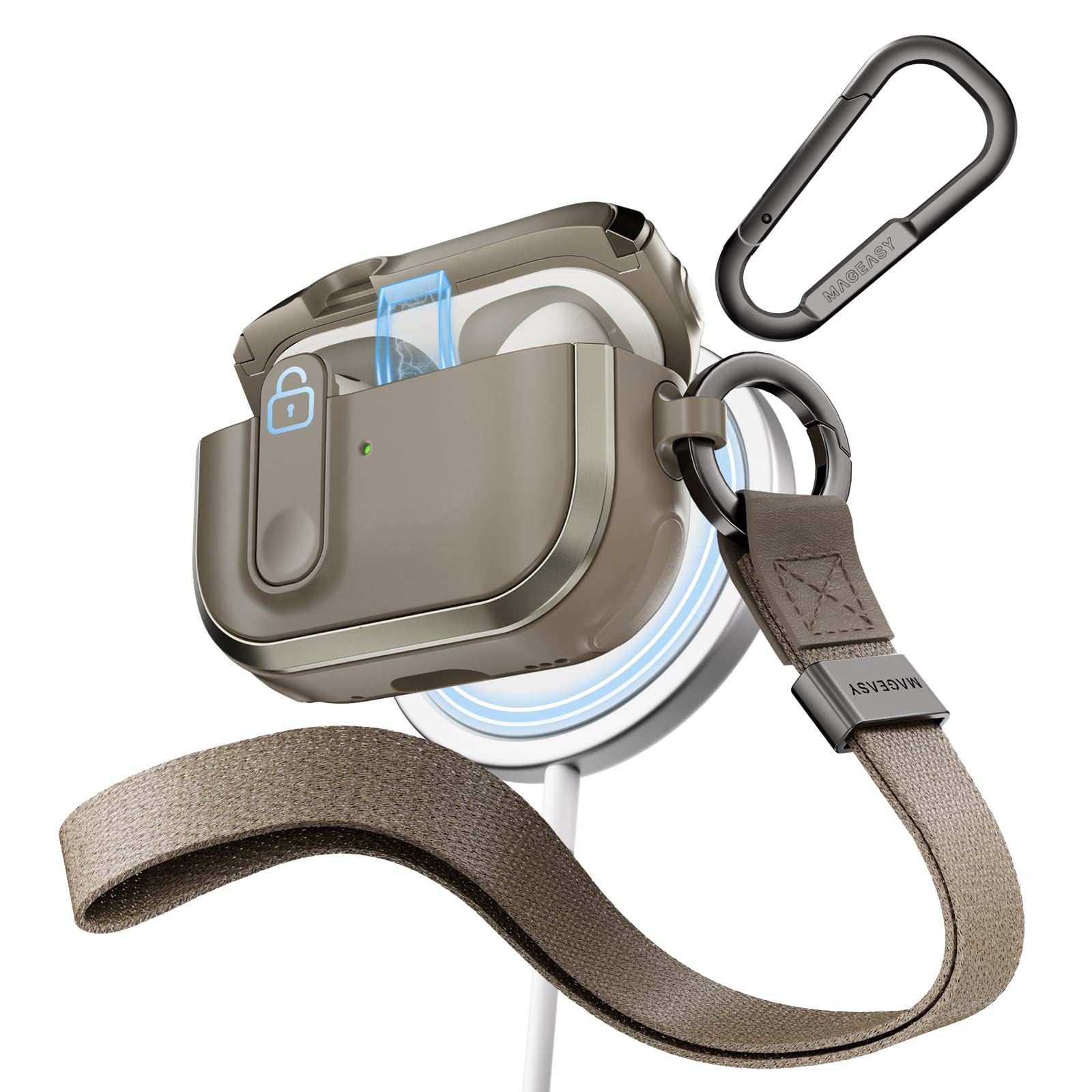 case airpods pro 2 resistenti con cavo lockable magsafe
